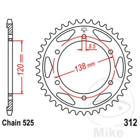Corona 40 Dientes Paso 525 | Recambio Transmisión | Motos Camaral