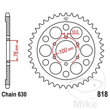 Corona 41 Dientes Paso 630 Diá. 76mm | Recambio | Motos Camaral