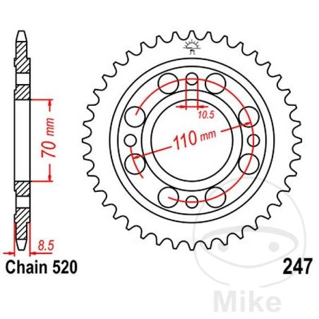 Corona 36 Dientes Paso 520 | Recambio Moto | Motos Camaral
