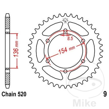 Corona 47 Dientes Paso 520 | Transmisión | Motos Camaral