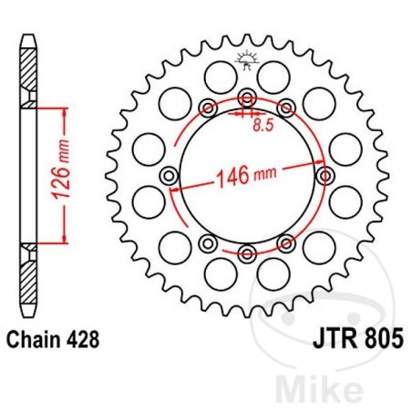 Corona 50 Dientes Paso 428 | Recambio Moto | Motos Camaral