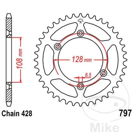 Corona 57 Dientes Paso 428 | Kit Arrastre | Motos Camaral