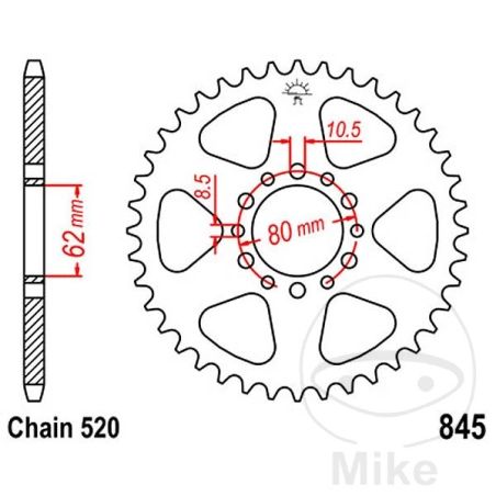 Corona 45 Dientes Paso 520 | Kit Arrastre | Motos Camaral