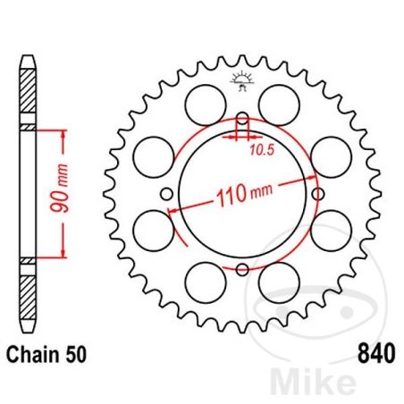 Corona 38D Paso 530 Diá. 90/110 | Recambio Moto | Motos Camaral
