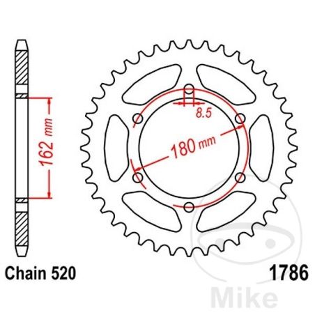 Corona 52 Dientes Paso 520 | Recambio Moto | Motos Camaral