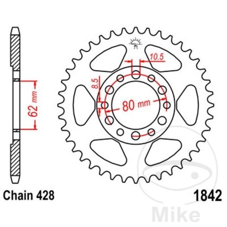 Corona 52 Dientes Paso 428 | Kit Arrastre | Motos Camaral