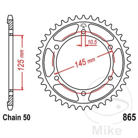 Corona 44D Paso 530 Diá. 125/145 | Recambio Moto | Motos Camaral