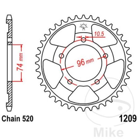 Corona 41 Dientes Paso 520 | Recambio Moto | Motos Camaral