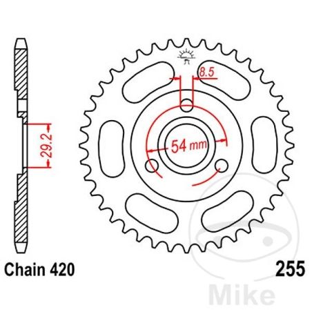 Corona 40 Dientes Paso 420 Diá. 29.2 | Recambio | Motos Camaral