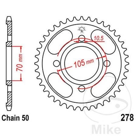 Corona 34D Paso 530 Diá. 70/105 | Recambio Moto | Motos Camaral