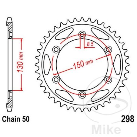 Corona 40D Paso 530 Diá. 130/150 | Recambio Moto | Motos Camaral