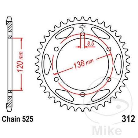 Corona de Arrastre 38 Dientes Paso 525 | Motos Camaral