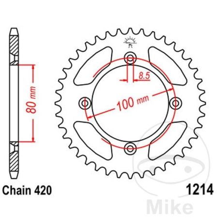 Corona 49 Dientes Paso 420 Ø80/100 | Recambio Moto | Motos Camaral
