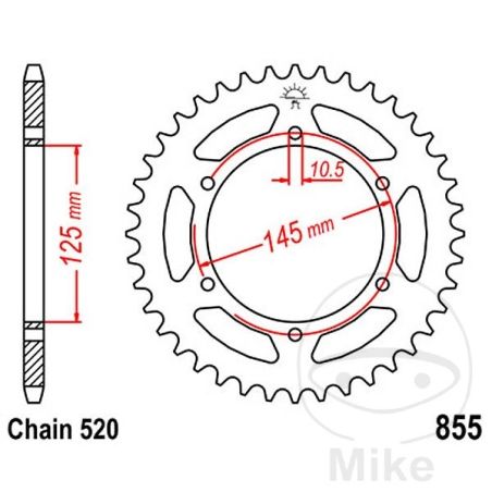Corona 46 Dientes Paso 520 | Recambio Moto | Motos Camaral