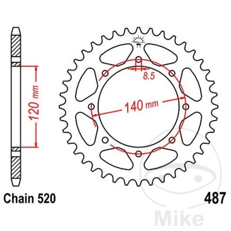 Corona 44 Dientes Paso 520 | Recambio Moto | Motos Camaral