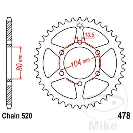 Corona 45 Dientes Paso 520 Estándar | Motos Camaral