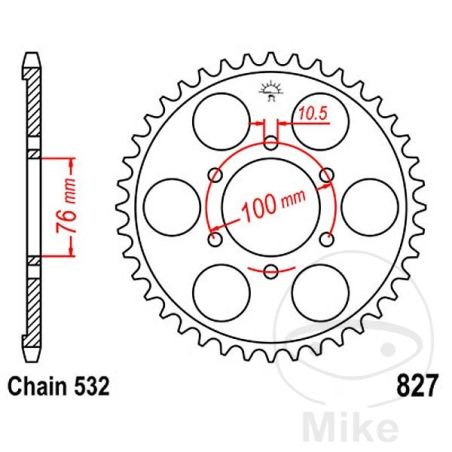 Corona 52 Dientes Paso 532 | Transmisión Moto | Motos Camaral