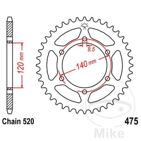 Corona 40 Dientes Paso 520 | Repuesto Moto | Motos Camaral