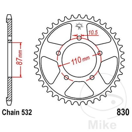 Corona 46 Dientes Paso 532 | Recambio Moto | Motos Camaral