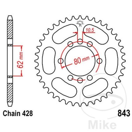 Corona 49 Dientes Paso 428 | Repuesto Moto | Motos Camaral