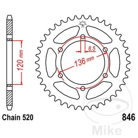 Corona 37 Dientes Paso 520 | Kit Arrastre | Motos Camaral