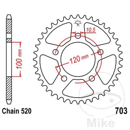 Corona 40 Dientes Paso 520 | Recambio Moto | Motos Camaral