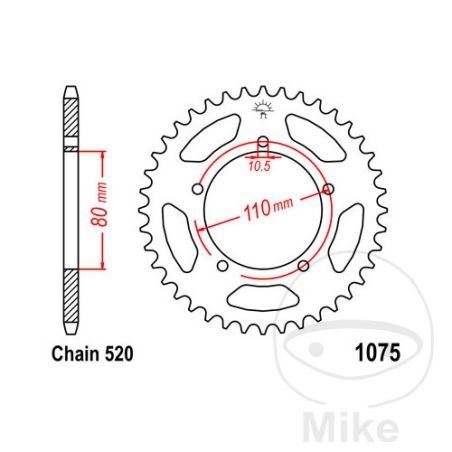 Corona 39 Dientes Paso 520 | Recambio Moto | Motos Camaral