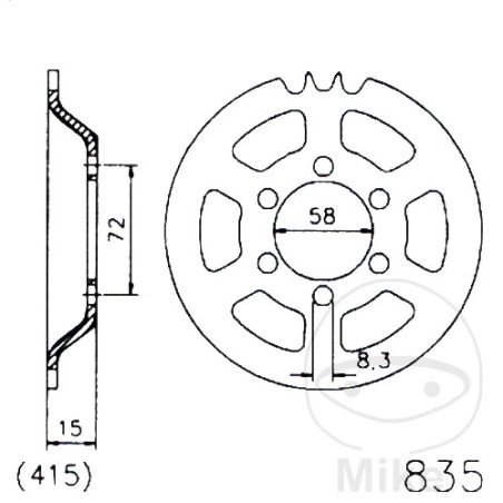 Corona 41 Dientes Paso 415 Negra | Motos Camaral
