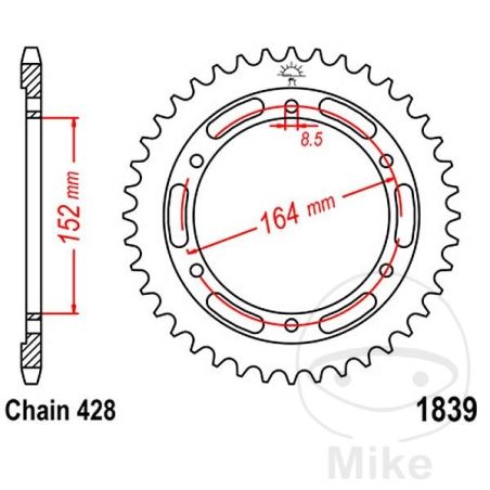 Corona 55 Dientes Paso 428 | Recambio Moto | Motos Camaral