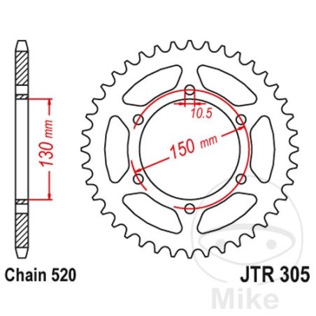 Corona 46 Dientes Paso 520 | Recambio Moto | Motos Camaral