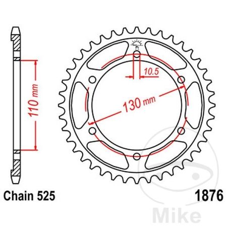 Corona 45 Dientes Paso 525 | Recambio Moto | Motos Camaral