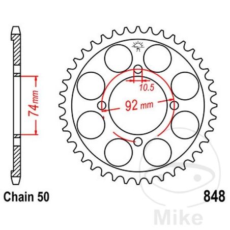 Corona 37D Paso 530 Diá. 74/92 | Recambio Moto | Motos Camaral