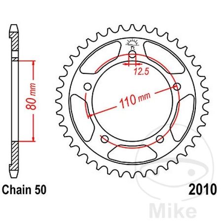 Corona 48D Paso 530 Diám. 80/110 | Recambio Moto | Motos Camaral