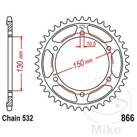 Corona Moto 38 Dientes Paso 532 | Motos Camaral