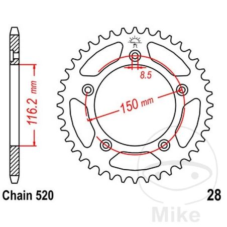Corona 42 Dientes Paso 520 Alternativa | Motos Camaral