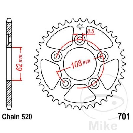 Corona 41 Dientes Paso 520 | Recambio Moto | Motos Camaral