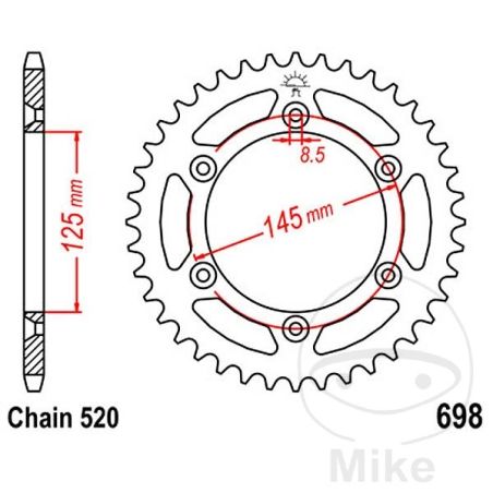 Corona 44D Paso 520 Diá. 125/145 | Kit Arrastre | Motos Camaral