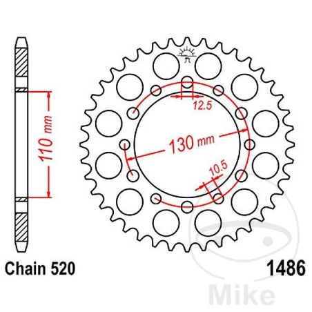 Corona 40 Dientes Paso 520 | Recambio Moto | Motos Camaral