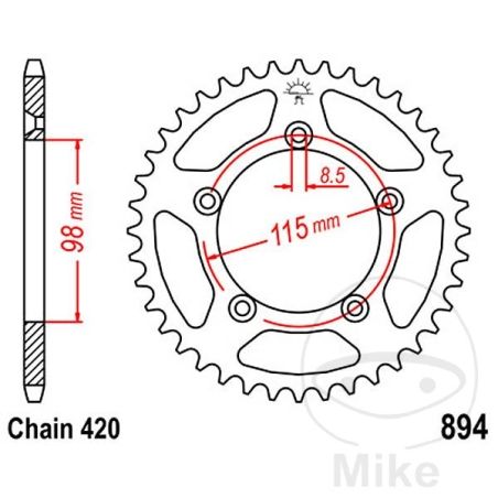 Corona 46D Paso 420 Diá. 98/115 | Recambio Moto | Motos Camaral