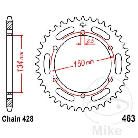 Corona 48 Dientes Paso 428 | Recambio Moto | Motos Camaral