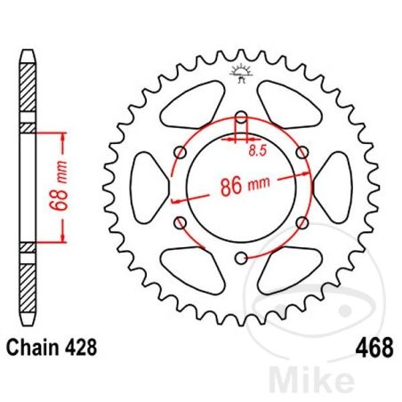 Corona 46 Dientes Paso 428 | Recambio Moto | Motos Camaral