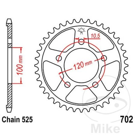 Corona 41 dientes paso 525 | Alternativa | Motos Camaral