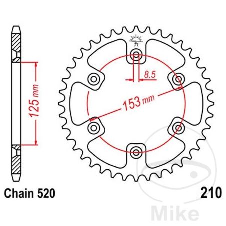 Corona 51 Dientes Paso 520 | Recambio Moto | Motos Camaral