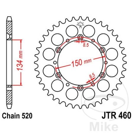 Corona 49 Dientes Paso 520 | Recambio Moto | Motos Camaral