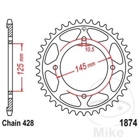 Corona 59 Dientes Paso 428 | Recambio Moto | Motos Camaral