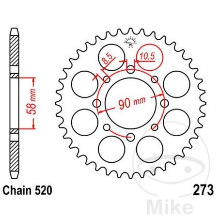 Corona 44D Paso 520 Diá. 58mm | Kit Arrastre | Motos Camaral