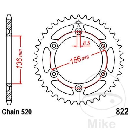 Corona 48 Dientes Paso 520 | Kit Arrastre | Motos Camaral