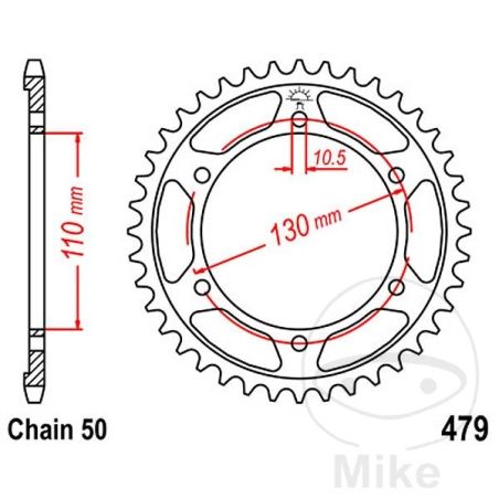 Corona de Arrastre 44 Dientes Paso 530 | Motos Camaral