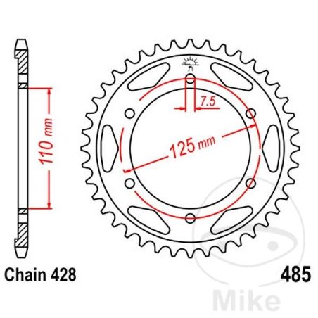 Corona 48 Dientes Paso 428 | Repuesto Alternativo | Motos Camaral