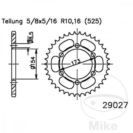 Corona 43 Dientes Paso 525 Negra | Motos Camaral